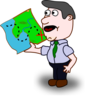 Man Holding Map Clip Art